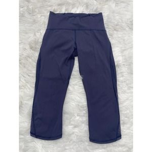 Lululemon Train Times Crop 17" Midnight Navy Size 6 Luxtreme